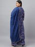 Plus Size Dark Blue Georgette Kurta With Palazzo and Dupatta